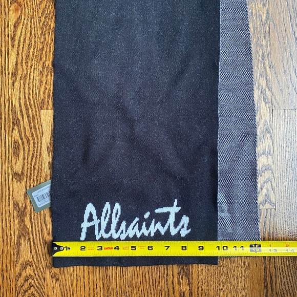 NWT ALLSAINTS Logo Jacquard Scarf - Picture 8 of 10